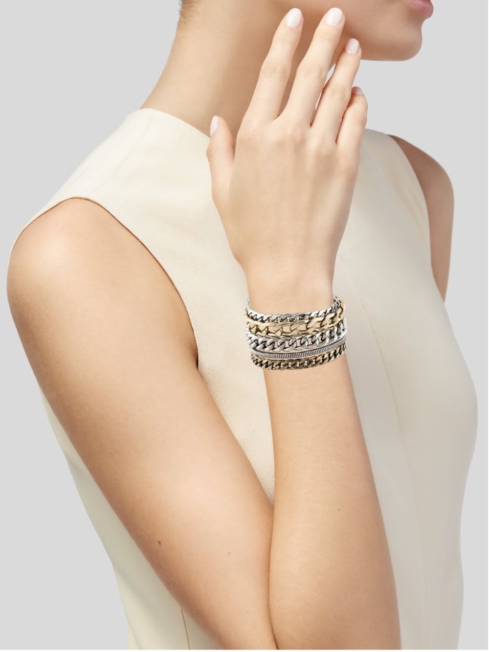Jenny Bird Austin Cuff Two-Tone Chain Link Bracelet